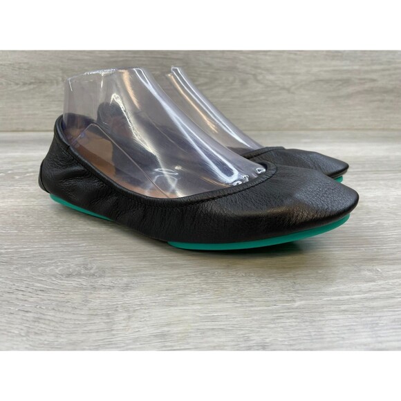 Tieks by Gavriel Women's 8 Black Leather Ballet Flats Foldable Travel Slip On - Picture 1 of 11